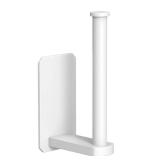VAEHOLD Toilet Paper Holder Self Adhesive Kitchen Washroom Adhesive Toilet Roll Holder No Drilling for Bathroom Stick on Wall Stainless Steel Brushed (White)