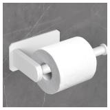 VAEHOLD Toilet Paper Holder Self Adhesive Kitchen Washroom Adhesive Toilet Roll Holder No Drilling for Bathroom Stick on Wall Stainless Steel Brushed (White)