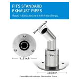 OCEANBROAD Stainless Steel 316 Thru Hull Exhaust Skin, Fitting 24mm Hose Pipe Marine Exhaust Port for Webasto, Planar, Eberspacher, Chinese Diesel Parking heaters, Bend with Bolts and Nuts