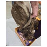 KOME Ash Brown Highlight Synthetic Lace Front Wig,13X6 Balayage Curly Meshless Glueless Wigs for Women Daily Use 26IN #TT6/166