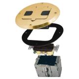 RACO 6239BP Floor Kit with Recessed Duplex 15A TR Device and Adjustable Steel Box, 1-Gang, Brass
