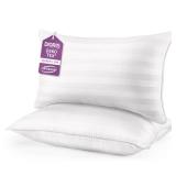 DIORIS Pillows Queen Size Set of 2 - Luxury Hotel Collection Bed Pillows for Sleeping, Supportive Side Sleeper Pillow, Fluffy Down Alternative Microfiber Filled for Back, Stomach Sleepers