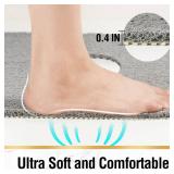 HITSLAM Square Shower Mat, 24 x 24 Inch Non Slip Bath Mat for Tub, Soft PVC Loofah Bathtub Mats with Drain Holes, Quick Drying Bathroom Stall Floor Mat, Bathroom Accessories Without Suction Cup, Grey