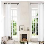 KNEOQIT Extra Long Semi Sheer Curtains 132 Inches, Grommet High Ceiling Light Filtering 2 Story Tall Windows Drapes for Living Room 1 Panel 52x132 White