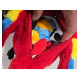 Meooeck 5 Pcs Macaw Parrot Plush Set 13 Inch Mommy Parrot Stuffed Animal with 4 Cute Plush Baby in Her Belly Soft Cuddly Bird for Toddlers Boys Girls Birthday Party Favors Gifts(Red Series)