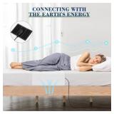 Grounding Mat for Bed 90% Organic Cotton+10% Pure Silver Fiber, Grounding Fitted Sheets for All Mattress Sizes, with Static grounding Cord and Test Pen(White, 105.4 * 23.5 inch)