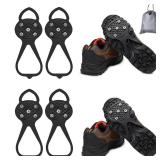 LACE INN Non Slip Gripper Spike, Ice Grippers Traction Cleats Snow Shoe Spikes Grips Crampons with 10 Steel Studs Cleats 2 Pair