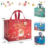 ZUIYIN 18 Pack 13\" Large Christmas Gift Bags - with Gift Tags - Reusable Non-Woven Christmas Gift Bags with Handles for Holiday Xmas Party Gifts Wrapping Shopping (12.6"X9.8"X6.7")