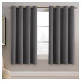H.VERSAILTEX Blackout Grey Curtains for Bedroom Thermal Insulated Curtains 63 Inches Length Blackout Curtain Panel for Living Room, Luxury Grommet Solid in Charcoal Gray, One Panel, 52\" W x 63\" L