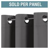 H.VERSAILTEX Blackout Grey Curtains for Bedroom Thermal Insulated Curtains 63 Inches Length Blackout Curtain Panel for Living Room, Luxury Grommet Solid in Charcoal Gray, One Panel, 52\" W x 63\" L