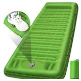 FNARMW Camping Sleeping Pad, Extra Thick 5 Inch Camping Mat with Pillow Built-in Foot Pump Inflatable Sleeping Pads Compact for Camping Backpacking Hiking Traveling Tent-Green