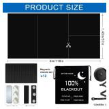 100% Blackout Blind Magnetic Window Cover 118 x 57Inch,No Drill,Cut Any Size/Shape,Portable Black Out Shades Curtains for Nursery Bedroom,Rv,Media Room with Magnetic Closure
