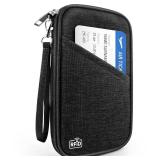 Passport Holder Family RFID Travel Document Organizer for Women Waterproof Passport Wallet Men Portable Case for Cards, Boarding Pass, ID, Money, Tickets with Zipper