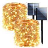 2-Pack 200 LED Solar Fairy Lights Outdoor, Upgraded Oversize Lamp Beads & Super Bright Solar String Lights Outoor, 8 Modes Solar Lights for Garden Patio Decorations