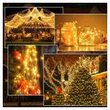 2-Pack 200 LED Solar Fairy Lights Outdoor, Upgraded Oversize Lamp Beads & Super Bright Solar String Lights Outoor, 8 Modes Solar Lights for Garden Patio Decorations