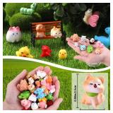 DIYDEC 50pcs Mini Resin Animal 50 Styles Tiny Resin Animals Miniature to Hide Little Small Animal Figures Bulk for Holiday Party Favors Bag Fillers Garden Dollhouse Crafts Decor