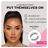 Glamnetic Magnetic Eyelashes - Virgo | Short Magnetic Lashes, 60 Wears Reusable Faux Mink Lashes Natural Look - 1 Pair