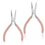 LXUEJIE 2 Pcs Needle Nose Pliers for Jewelry Making, 4.5 Inch Thin Needle Nose Plier Comfort Grip Small Needles Noses Pliers for Jewelry Handmade Craft Repair Wire Bending Gripping
