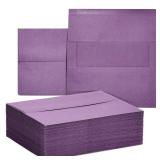Sustainable Greetings Invitation Envelopes - A7 7 x 5 in, Purple, 100 Pack, Square Flap - Gummed Seal & Colored Bulk Envelopes for Wedding - Birthday & Baby Shower Invitations