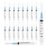 100 Pack 3ml 25 Gauge 1 inch Syringe Luer Lock Disposable Syringes for Scientific Labs,Individually Wrapped