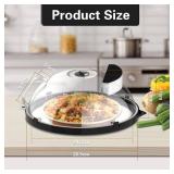 Microwave Food Cover with Water Steamer, Microwave Splatter Cover for Food, 10 Inch Clear Large Microwaves Plate Cover Lid with Handle, Splatter Guard, Accessories Gadgets for Kitchen