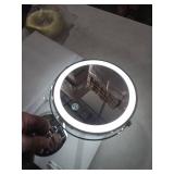 Lighted Makeup Mirror, 3000 mAh Rechargeable Double Sided Magnifying Vanity Mirror with 3 Colors, 1x/10x, 360Â° Rotation , Brightness Adjustable Magnification Cosmetic Light up Mirror, Women Gift