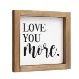 pechpell Love You More Sign, 6 Inch Wooden Romantic Valentines Day Gifts, Rustic Wall Decor Home Nursery Bedroom Shelf Table Tiered Tray