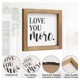 pechpell Love You More Sign, 6 Inch Wooden Romantic Valentines Day Gifts, Rustic Wall Decor Home Nursery Bedroom Shelf Table Tiered Tray