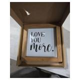 pechpell Love You More Sign, 6 Inch Wooden Romantic Valentines Day Gifts, Rustic Wall Decor Home Nursery Bedroom Shelf Table Tiered Tray