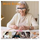 Professional Magnifying Glasses Headset with 5 Detachable Lenses 0.75X-4.0X & 3 LED Lights, Rechargeable Hands-Free Headband Magnifier for Close Work, Jewelry Crafts Hobby
