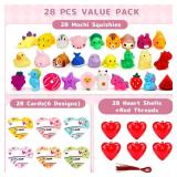 28 Pack Mochi Squishy Toys, Party Favors for Kids Ages 4-8-12, Mini Fidget Toys for Classroom, Birthday, Easter, Treasure Box Prizes, Goodie Bag Stuffers