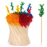 sugormek 1000pcs 2.5 IN Wooden Frill Picks Cocktail Picks with Assorted Colors,4-Color,for Cocktail Party, Barbeque, Club Sandwiches (Frill picks 1000pcs 2.5 IN)