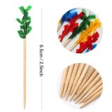 sugormek 1000pcs 2.5 IN Wooden Frill Picks Cocktail Picks with Assorted Colors,4-Color,for Cocktail Party, Barbeque, Club Sandwiches (Frill picks 1000pcs 2.5 IN)