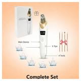 2026 Blackhead Remover with 5 Suction Heads & 4 Gold Extractor Needles, Electric Blackhead Vacuum Pore Vacuum for Deep Facial Cleaning, USB Rechargeable for Women & Men-Khaki