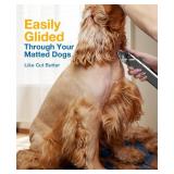 oneisall Dog Clippers for Grooming for Thick Heavy Coats/Low Noise Rechargeable Cordless Pet Shaver with Stainless Steel Blade/Waterproof Dog Shaver for Dogs Pets and Animals (Silver)