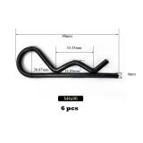 Yoliko 6 Pcs Heavy Duty Hitch Pins Clip R Clips Spring Retaining Wire Hair Pins Cotter Pin Strong Spring Tension Large R Clip Carter Pin Large for Trailer Tractors Mower Cart Truck Black zinc M4*90mm