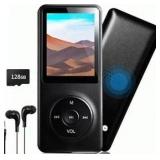 128GB MP3 Player with Bluetooth - Portable Music Player for Kids - with Built-in HD Speaker, Voice Recorder, HiFi Sound, E-Book (Included Earphones)