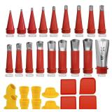 Caulk Finisher Kit Caulking Nozzle Tips Stainless Steel with Connection Bases Replacement 30 Pieces
