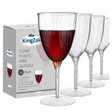 Lillian Tablesettings Premium 16 Count Wine Glasses 8 oz. Clear Hard Plastic 1-Piece Disposable Cups