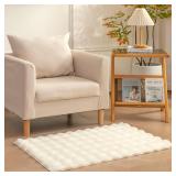 Amazon Basics Indoor Area Rug, 3D Bubble Washable Home Decor Carpet for Living Room, Bedroom, 2