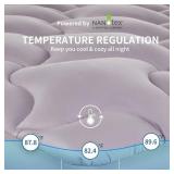 SLEEP ZONE Full Size Mattress Pad, Cooling Mattress Topper, Quilted Fitted Mattress Cover, Machine Washable Mattress Protector, Soft Fluffy Down Alternative, Deep Pocket 8~21 inch (Grey, Full)