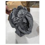 SLEEP ZONE Full Size Mattress Pad, Cooling Mattress Topper, Quilted Fitted Mattress Cover, Machine Washable Mattress Protector, Soft Fluffy Down Alternative, Deep Pocket 8~21 inch (Grey, Full)