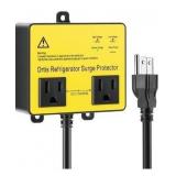 Refrigerator Surge Protector, Ortis Double Outlet Voltage Protector for Home Appliances with Time Delay, Protects Against Brownout, Spike, Instant Surge All Voltage Abnormalities, Yellow - Retail $30