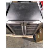 24 in.Dual Zone 18-Wine Bottles and 88-Can Built-In and Freestanding with French Door Beverage Cooler in Stainless Steel - Retail: $862