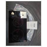 VEVOR12 in. Induction Cooktop 3,500 W Electric Countertop Burner 2 Burner Knob Control Stove Built-In Induction, Black - Retail: $138