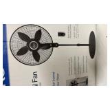 Lasko 20 in. 4 Speed Oscillating Pedestal Fan for Home in Black with 90 Degree Oscillation, Adjustable Height, Timer and Remote - Retail: $79