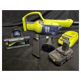 RYOBIONE+ 18V Cordless Hand Vacuum with Powered Brush Kit with 2.0 Ah Battery and Charger - Retail: $139