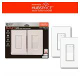 Commercial Electric15 Amp Single-Pole White Smart Rocker Light Switch with Wi-Fi and Bluetooth Technology Powered by Hubspace (2-Pack) - Retail: $19