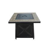 Hampton BayCrossridge 30.00 in. W 50000 BTU coating Steel Propane Outdoor Fire Pit Table with Lava Rocks and Screen - Retail: $219