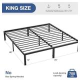 NEWBULIG Metal Bed Frame - Metal Platform Bed Frame Mattress Foundation with Steel Slat Support, No Box Spring Needed, Storage Space Under Frame, Easy Assembly